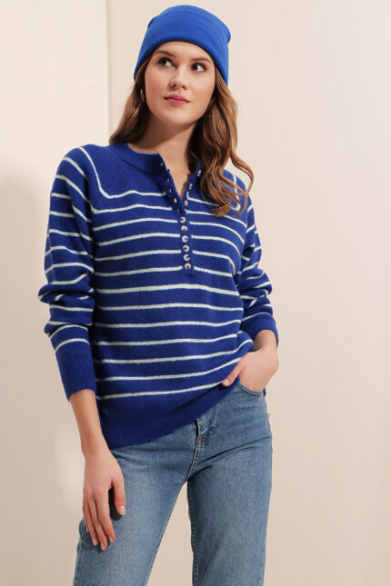 πουλοβερ μπλε ασπρο 1