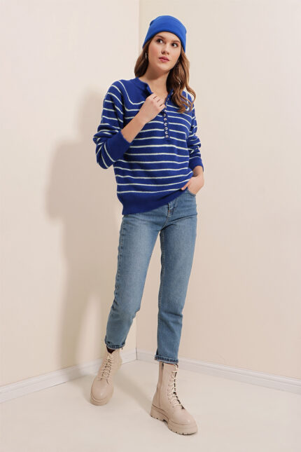 πουλοβερ μπλε ασπρο 2