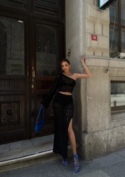 σετ μαυρο one shoulder 1