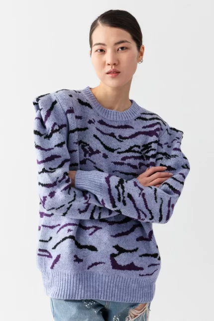 πουλοβερ μωβ ζεβρε 1