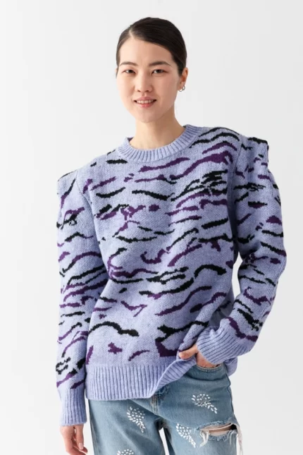 πουλοβερ μωβ ζεβρε 2